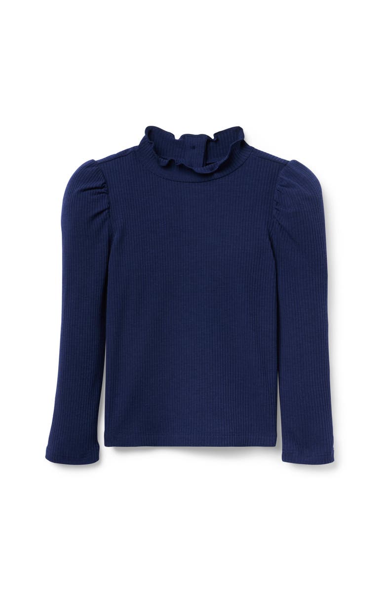 Janie and Jack Soft Ribbed Turtleneck, Alternate, color, Blue