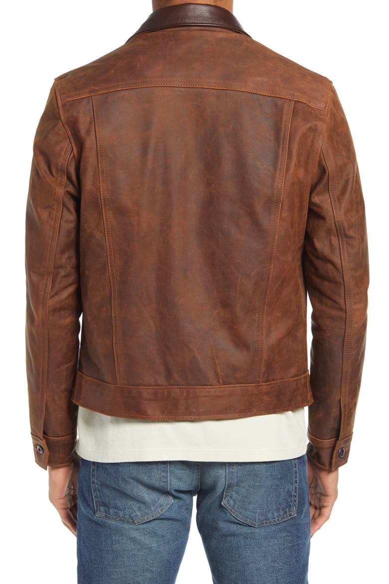 Leather Mechanics Jacket, Alternate, color, BROWN