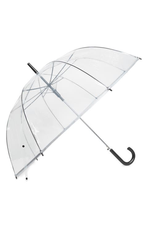 Automatic Open Clear Bubble Stick Umbrella
