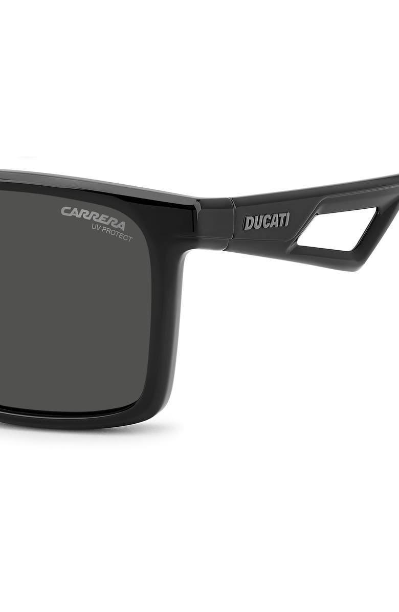 Carrera Eyewear x Ducati 56mm Rectangular Sunglasses, Alternate, color, Black/ Grey