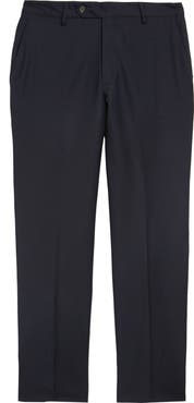 Berle Flat Front Modern Fit Gabardine Stretch Wool Trousers