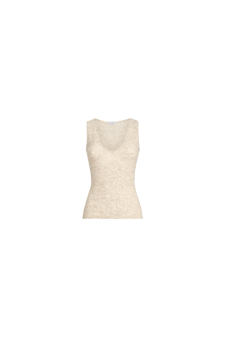 Silk, alpaca and wool flower lace knit top, Alternate, color, Sand