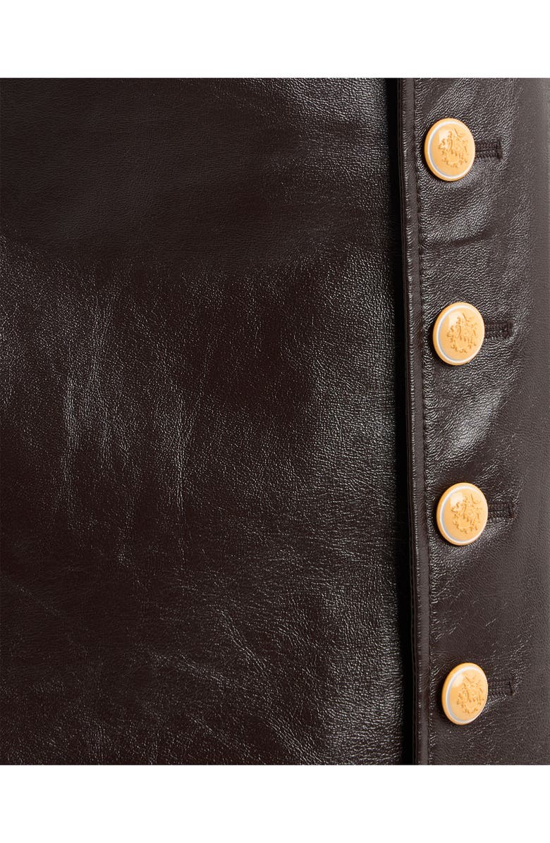 Bally Midi Skirt in Leather, Alternate, color, Brown