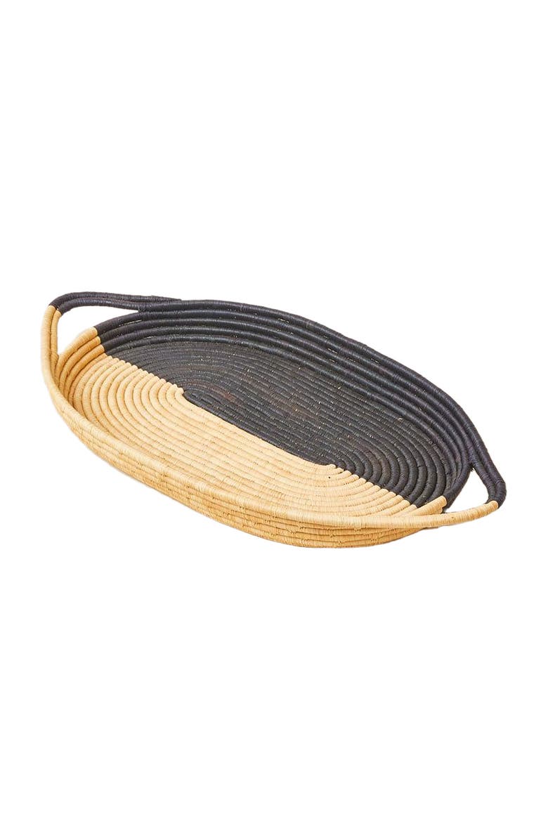 indego africa Raffia Split Tray, Main, color, Natural And Black