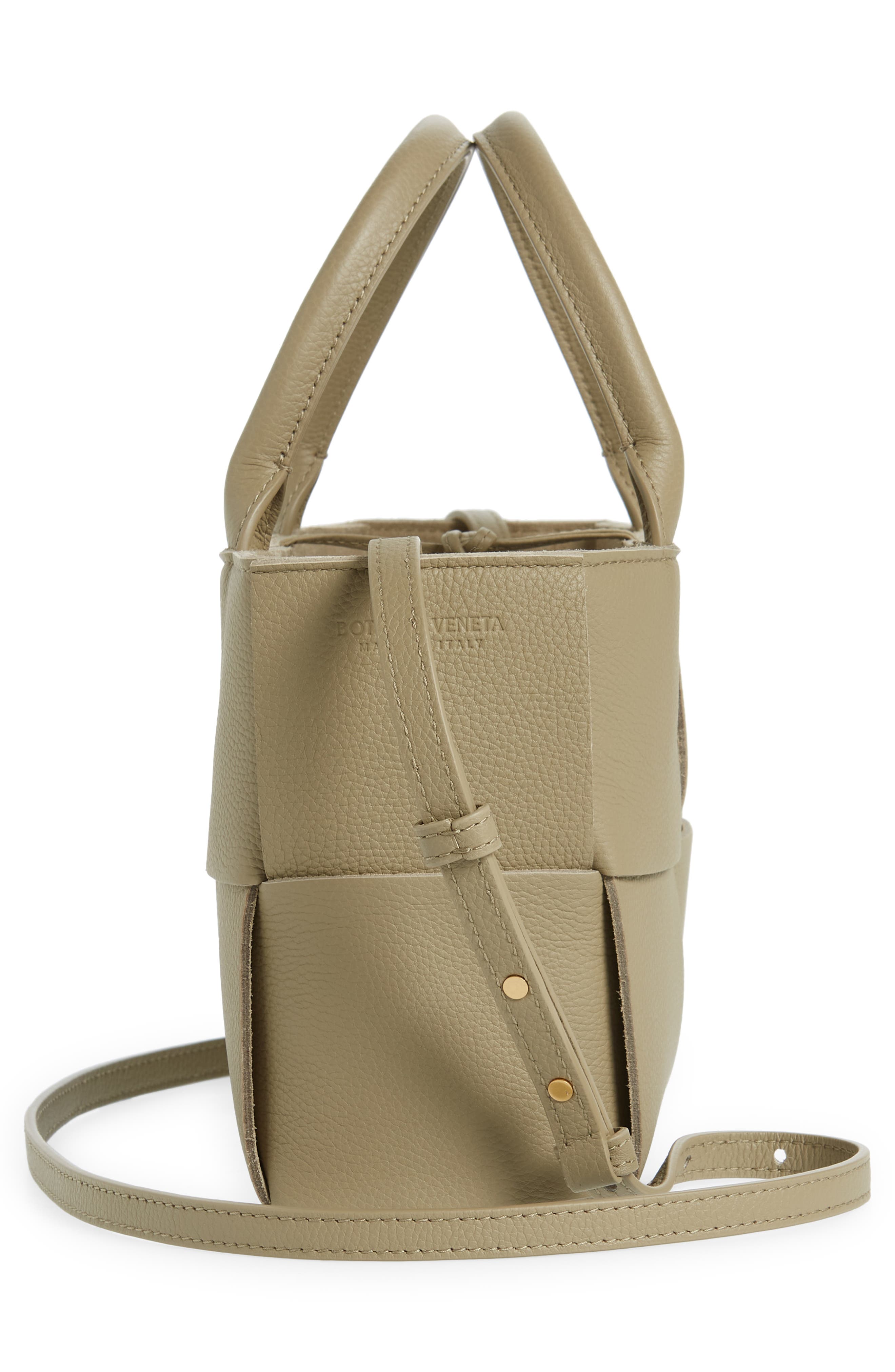 Arco Intrecciato Leather Tote, Alternate, color, TAUPE-GOLD