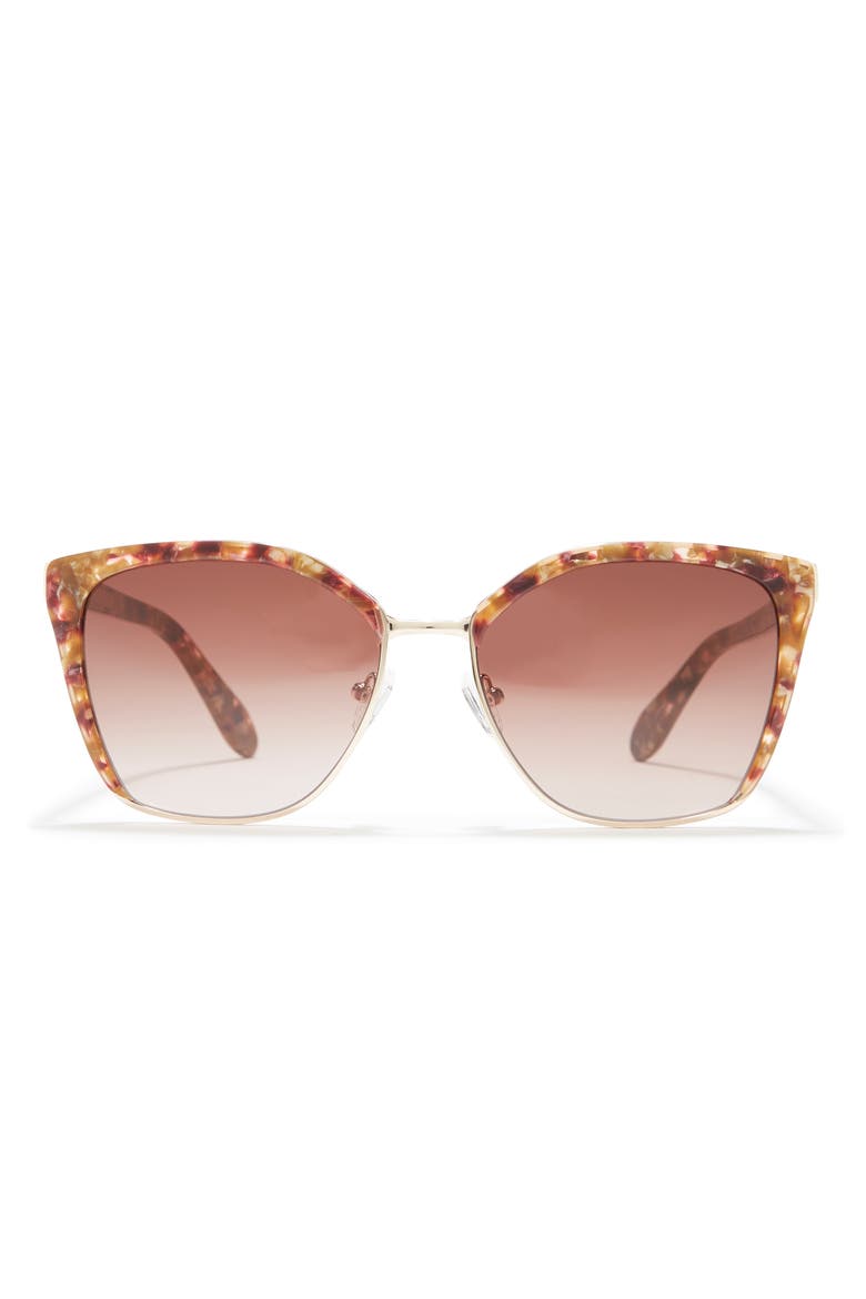 56mm Cat Eye Sunglasses, Main, color, PEARL GOLD/ BERRY