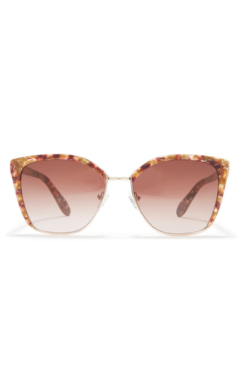 BCBGMAXAZRIA 56mm Cat Eye Sunglasses, Main, color, Pearl Gold/ Berry
