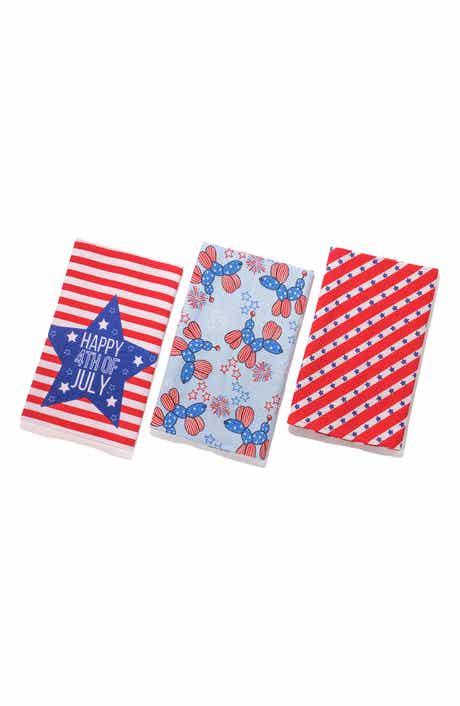 Tiramisu Patriotic Party Set of 3 Cotton Waffle Kitchen Towels