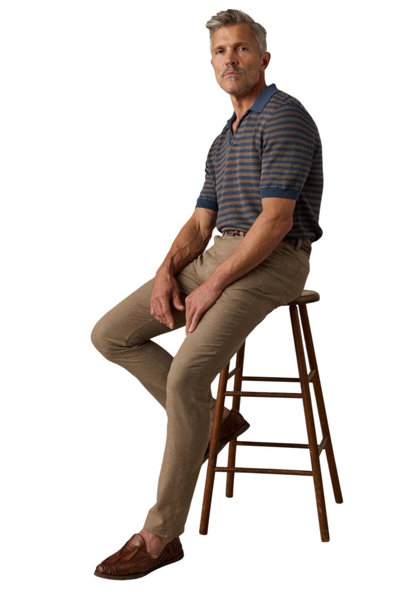 Stripe Linen Sweater Polo, Alternate, color, NAVY CEDAR STRIPE