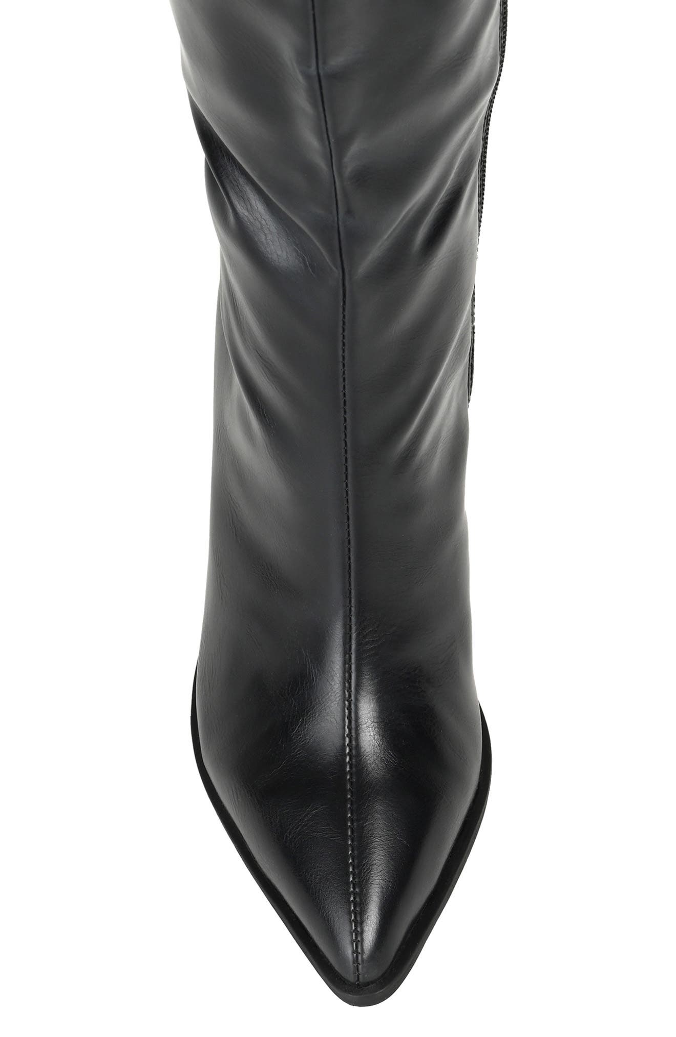 Journee Collection Daria Whipstitch Tall Vegan Leather Western Boot, Alternate, color, 