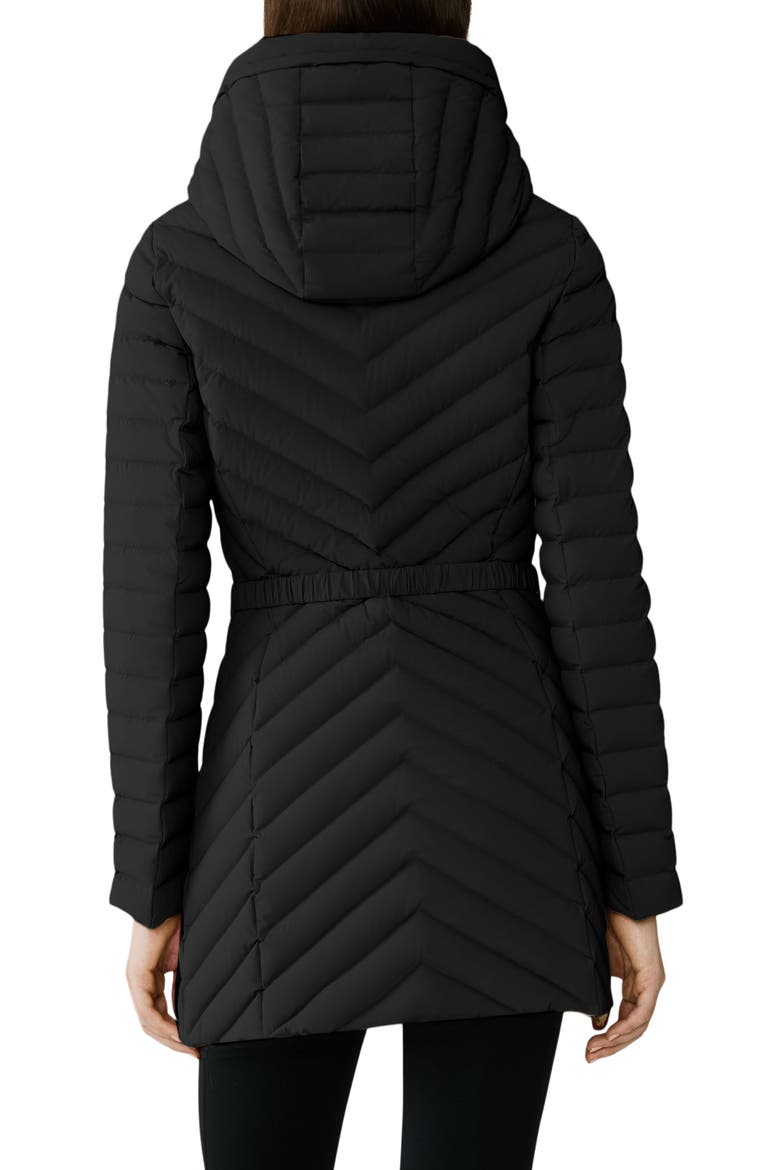 Estelle Water Resistant 700 Fill Power Hooded Down Jacket, Alternate, color, BLACK