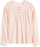 Caslon® Cotton Voile Popover Top