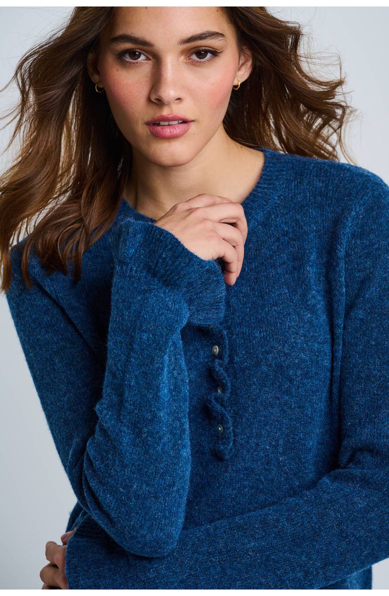 Lisa Todd The Allure Knit Henley, Alternate, color, Denim