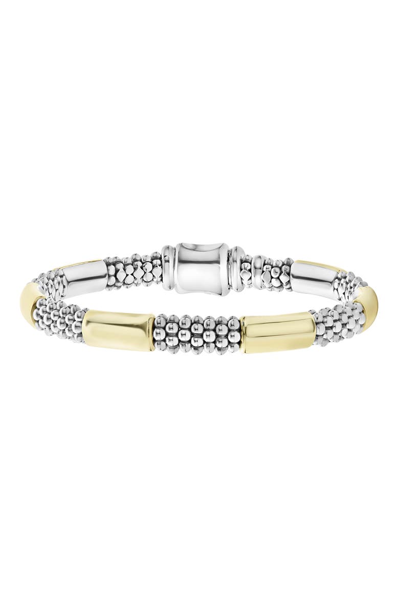 Signature Caviar High Bar Rope Bracelet, Main, color, SILVER