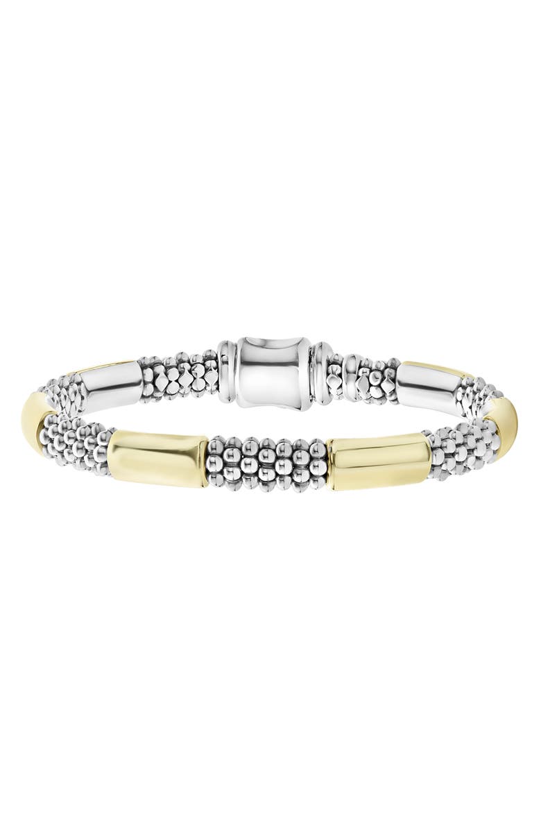 LAGOS Signature Caviar High Bar Rope Bracelet, Main, color, Silver/ Gold