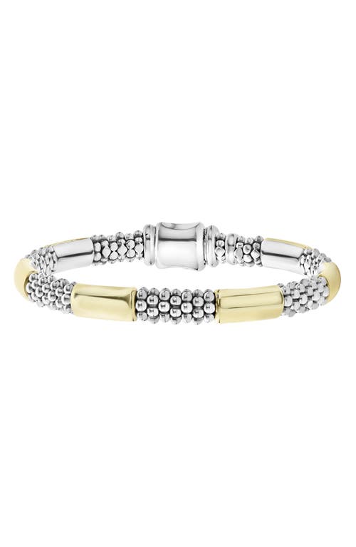 Lagos Signature Caviar High Bar Rope Bracelet In Metallic