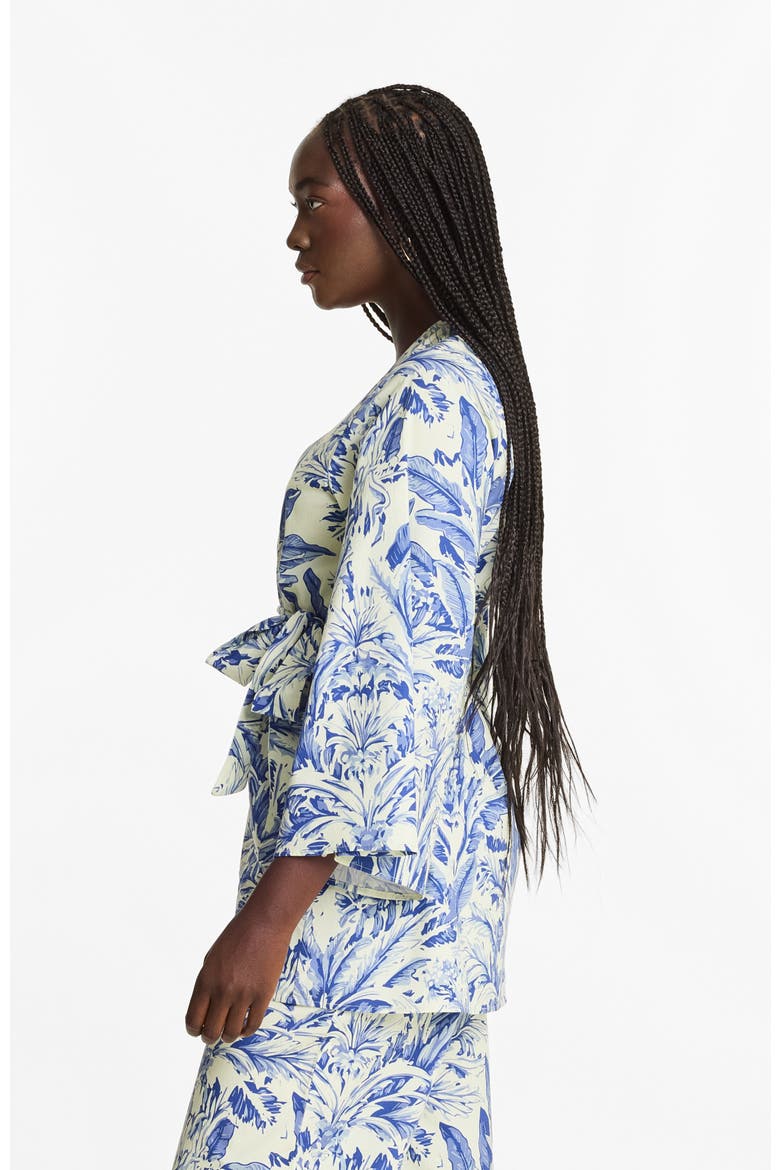 Mini Duster Toile Blu in Cotton Poplin, Alternate, color, Toile Blu