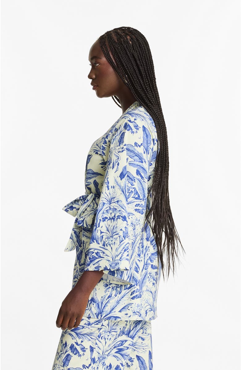 DIARRABLU Mini Kimono Toile Blu in Cotton Poplin, Alternate, color, Toile Blu