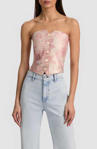 Kelcey Floral Jacquard Strapless Top
