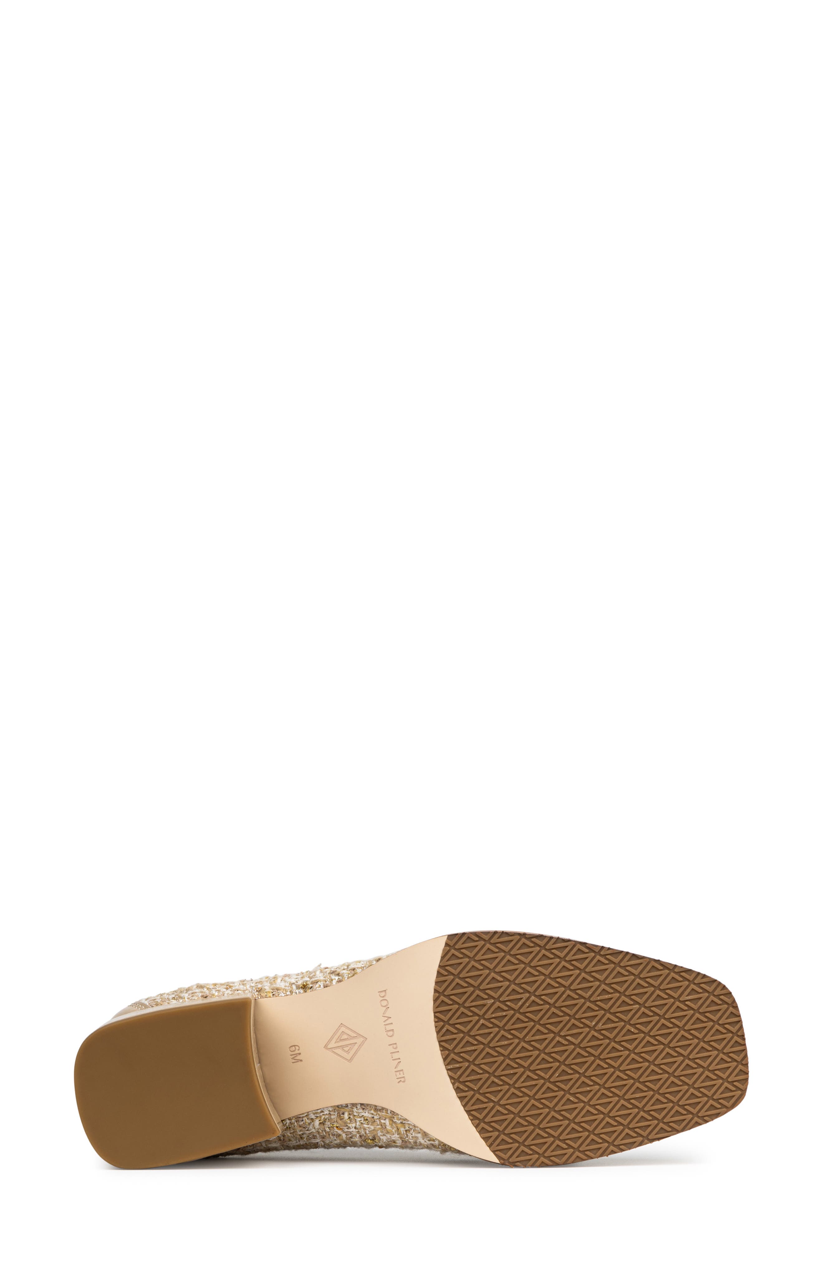 Donald Pliner Tailored Heel Bouclé Loafer, Alternate, color, Camel