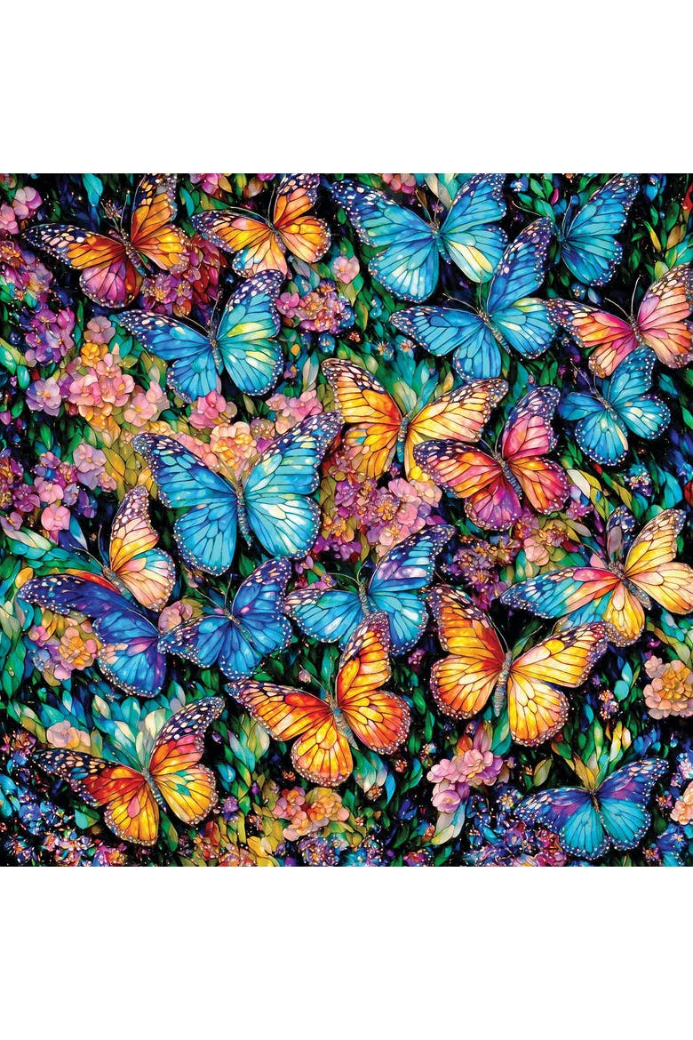 Stained Glass Butterflies 500 piece Jigsaw Puzzle for Adults, Alternate, color, Multicolor