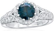 SOUZANA by Suzy Levian 14K White Gold 1.14ct Blue Diamond & 0.71cttw Diamond Ring