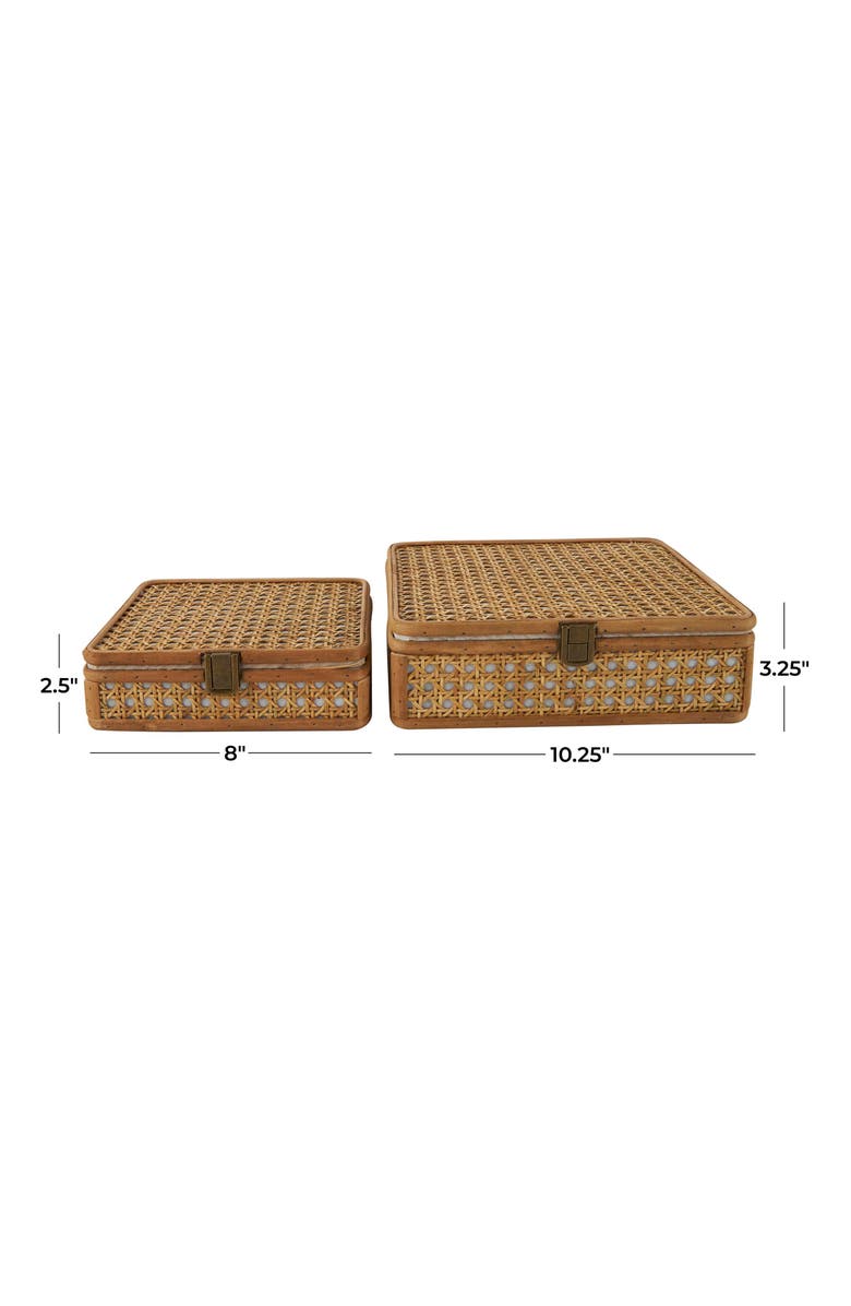 UMA Contemporary Set of 2 Natural Rattan Boxes, Alternate, color,