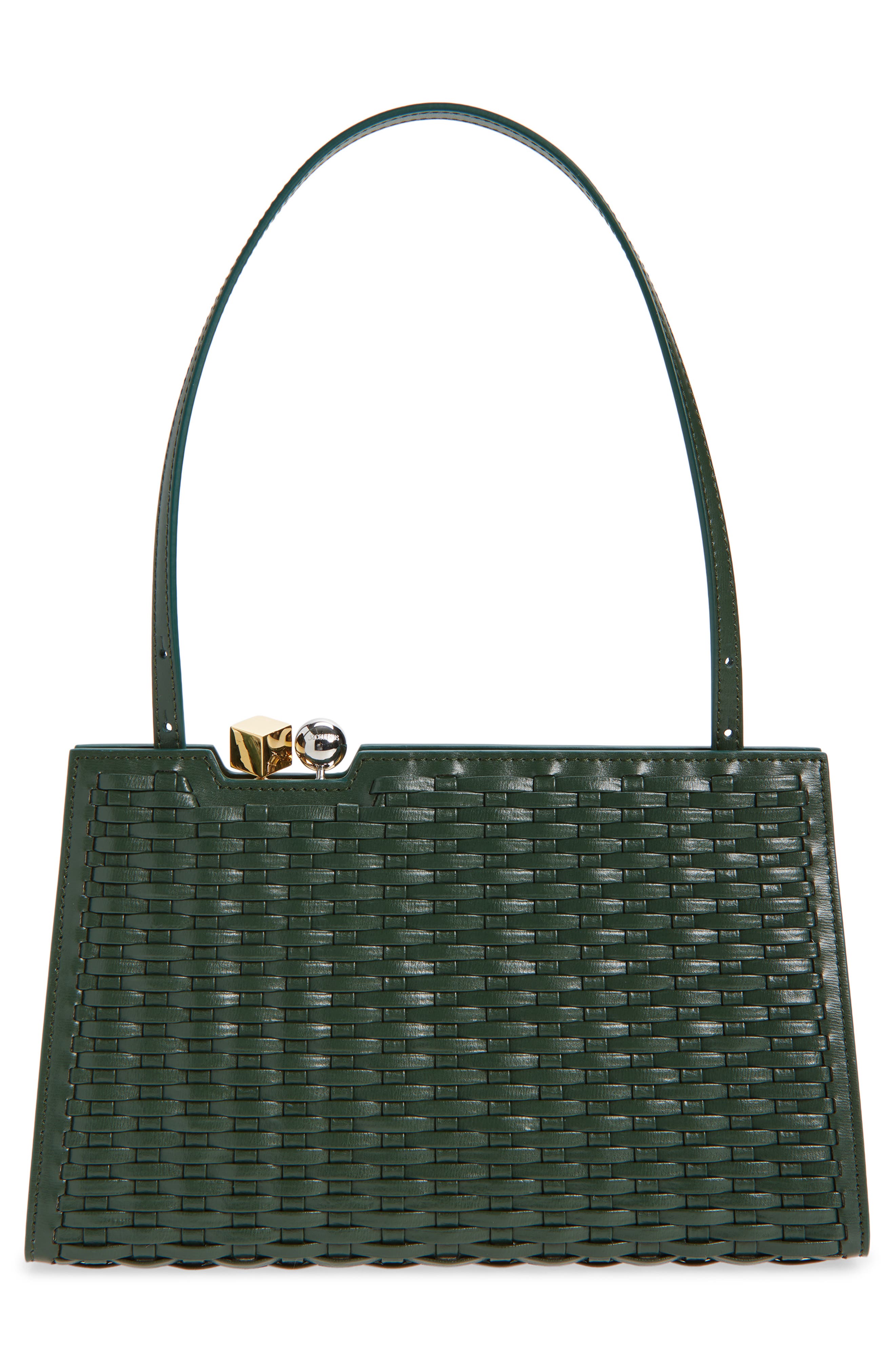 La Pochette Salon Leather Handbag, Alternate, color, DARK KHAKI 580