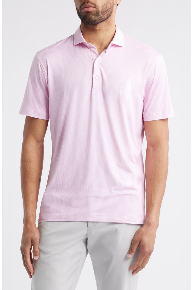 Marlin Microprint Featherweight Performance Polo, Main, color, AZALEA