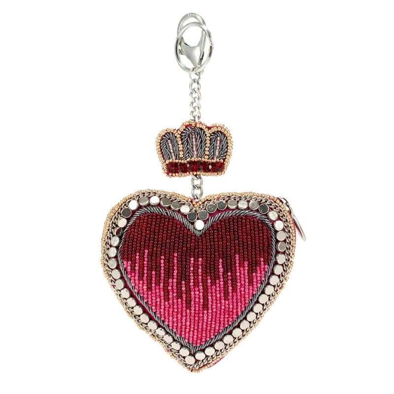 Mary Frances Accessories Have A Heart Coin Purse, Main, color, Red / Silver