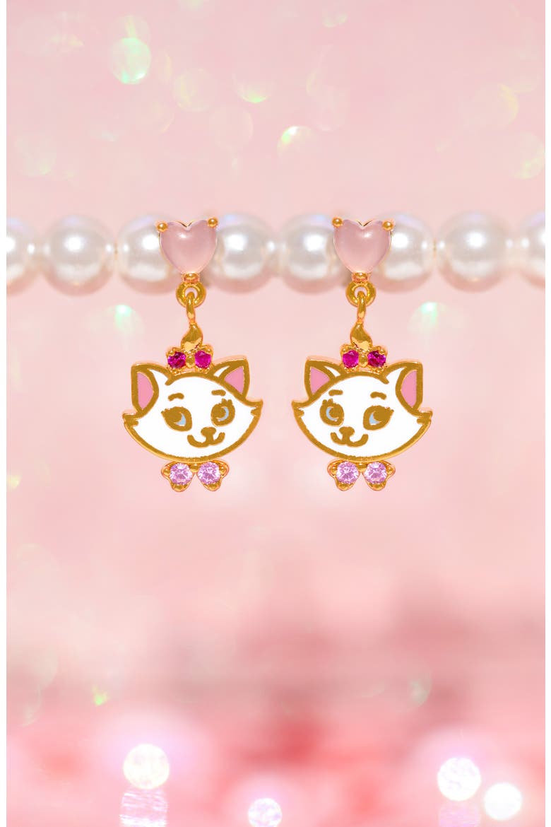 Disney Aristocats Marie Dangle Earrings, Alternate, color, GOLD