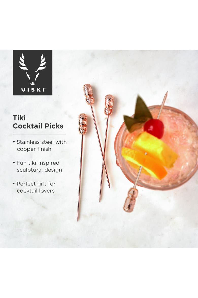 Pacific Tiki Cocktail Picks Set of 4, Alternate, color, NO COLOR