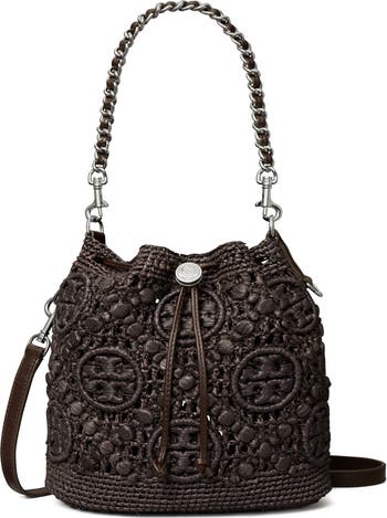★完売前に！キュート★TORY BURCH EMERSON RAFFIA BUCKET BAG Tory Burch T Monogram Raffia Bucket Bag | Nordstrom