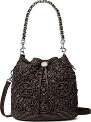 Tory Burch T Monogram Raffia Bucket Bag