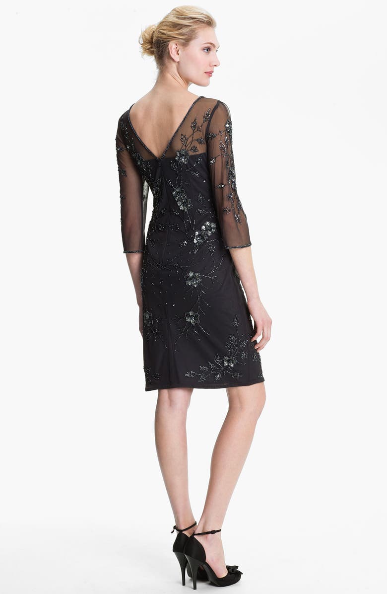 Patra Embellished Illusion Yoke Mesh Dress, Alternate, color, 