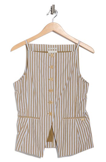Scotch & Soda Stripe Spaghetti Strap Vest In Brown