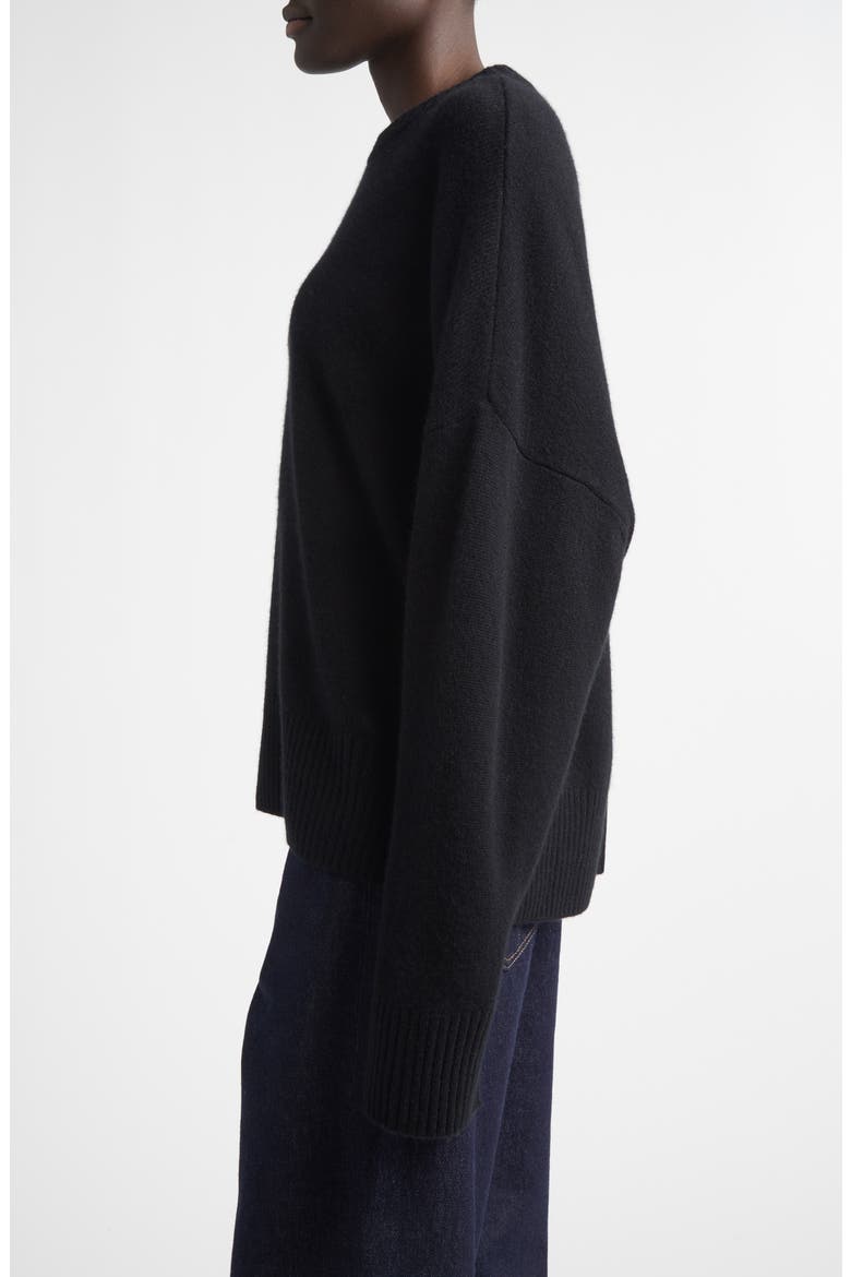 Anton Cashmere Crewneck Sweater, Alternate, color, BLACK