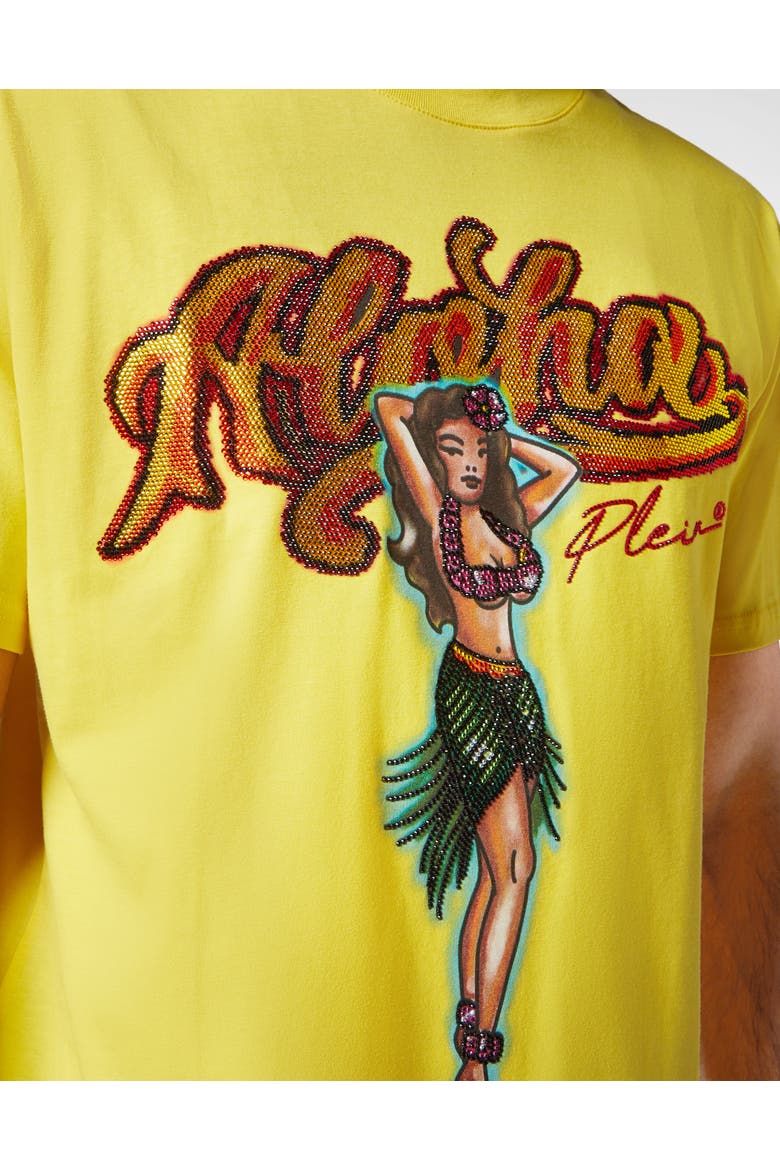 T-Shirt Round Neck Ss Hawaii Men, Alternate, color, yellow
