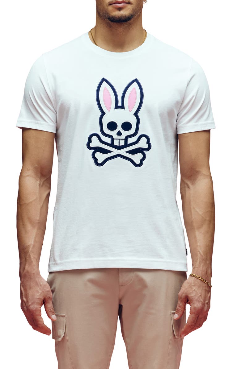 Psycho Bunny Archive Bunny Graphic T-Shirt, Main, color, White