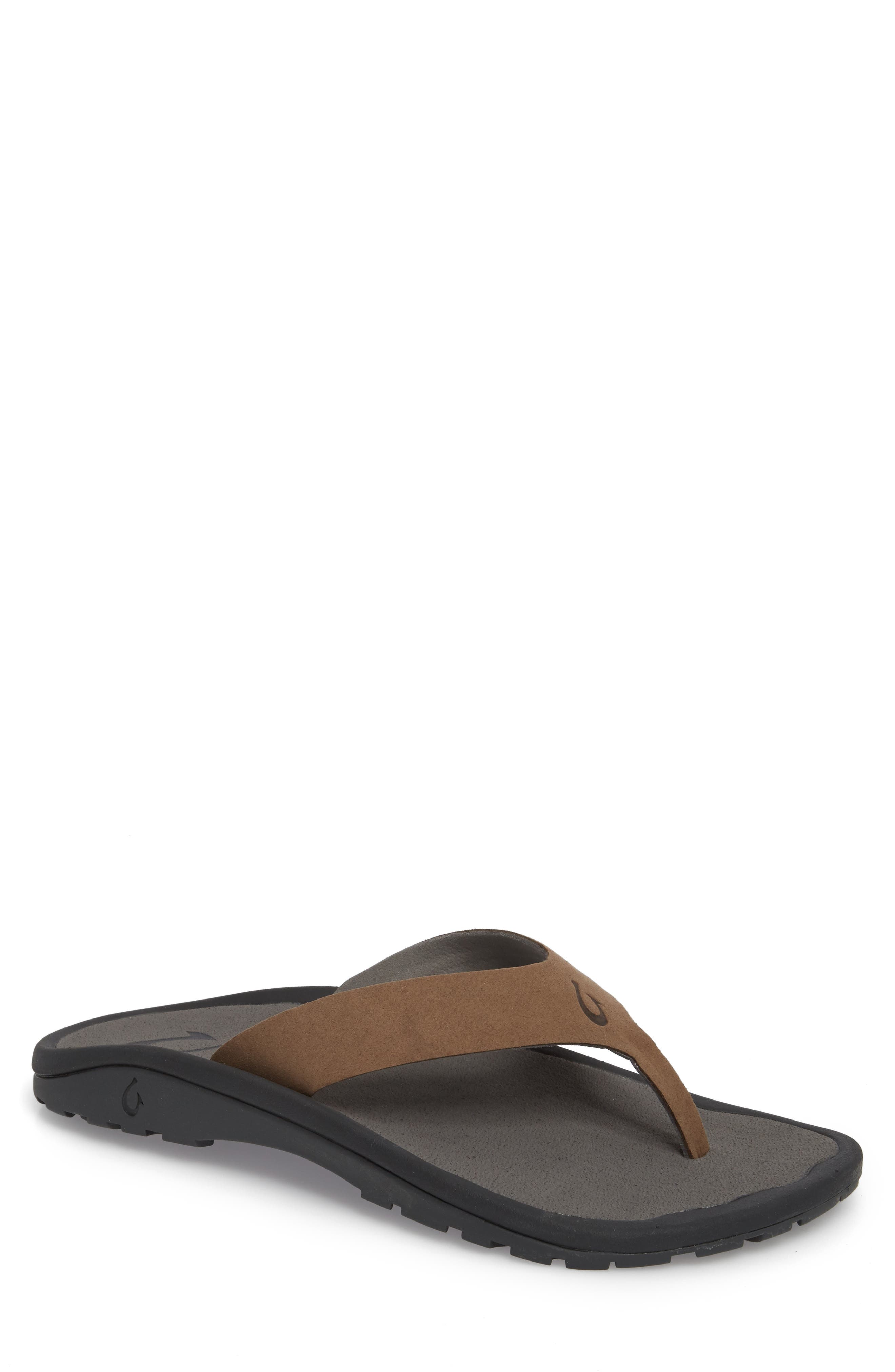 Ohana Ho'okahi Flip Flop, Main, color, MUSTANG/ CHARCOAL
