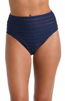 La Blanca Fluid Lines High Waist Bikini Bottoms