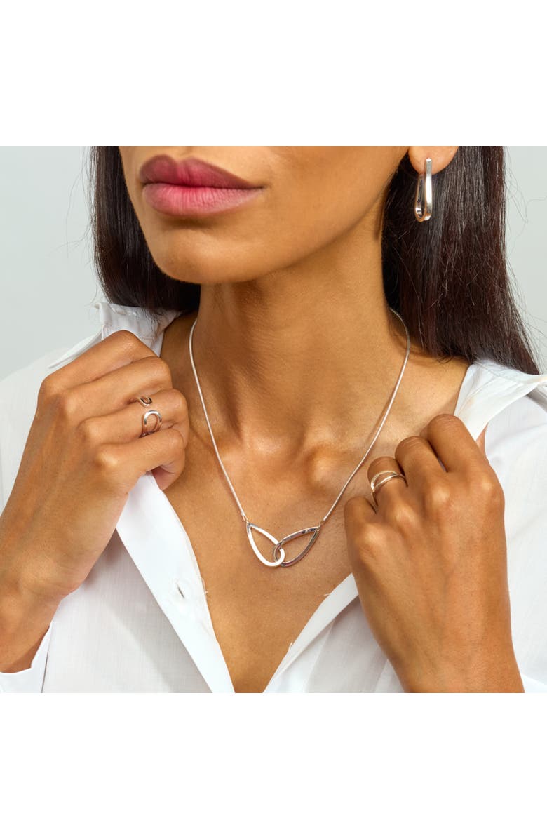 Lucy Quartermaine Large Linked Petal Pendant, Alternate, color, Sterling Silver