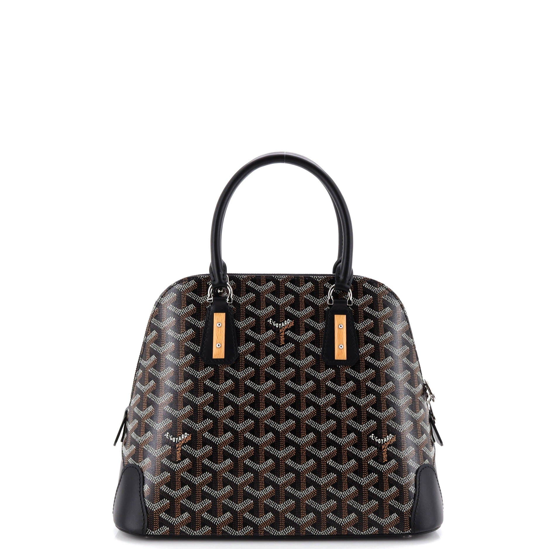 Pre-Owned Goyard Vendome II Bag Coated Canvas PM, Alternate, color, Black