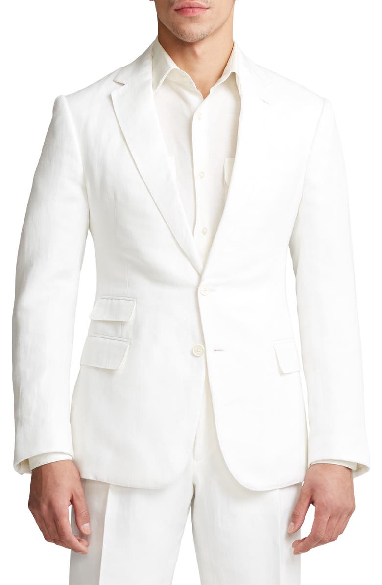 Ralph Lauren Purple Label Kent Herringbone Cotton & Linen Sport Coat, Main, color,