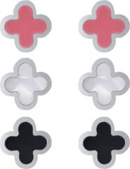 Adornia Set of 3 Clover Stud Earrings