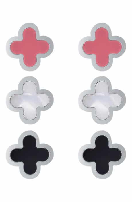 Adornia Set of 3 Clover Stud Earrings