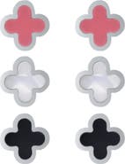 Adornia Set of 3 Clover Stud Earrings