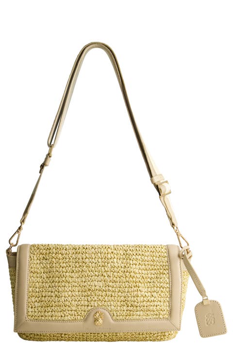 Soft Straw Long Flap Crossbody