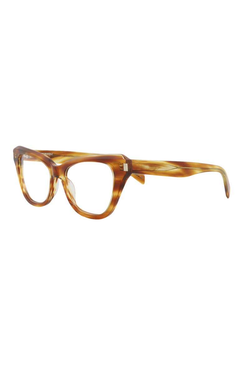 52mm Cat Eye Optical Glasses, Alternate, color, HAVANA HAVANA TRANSPARENT