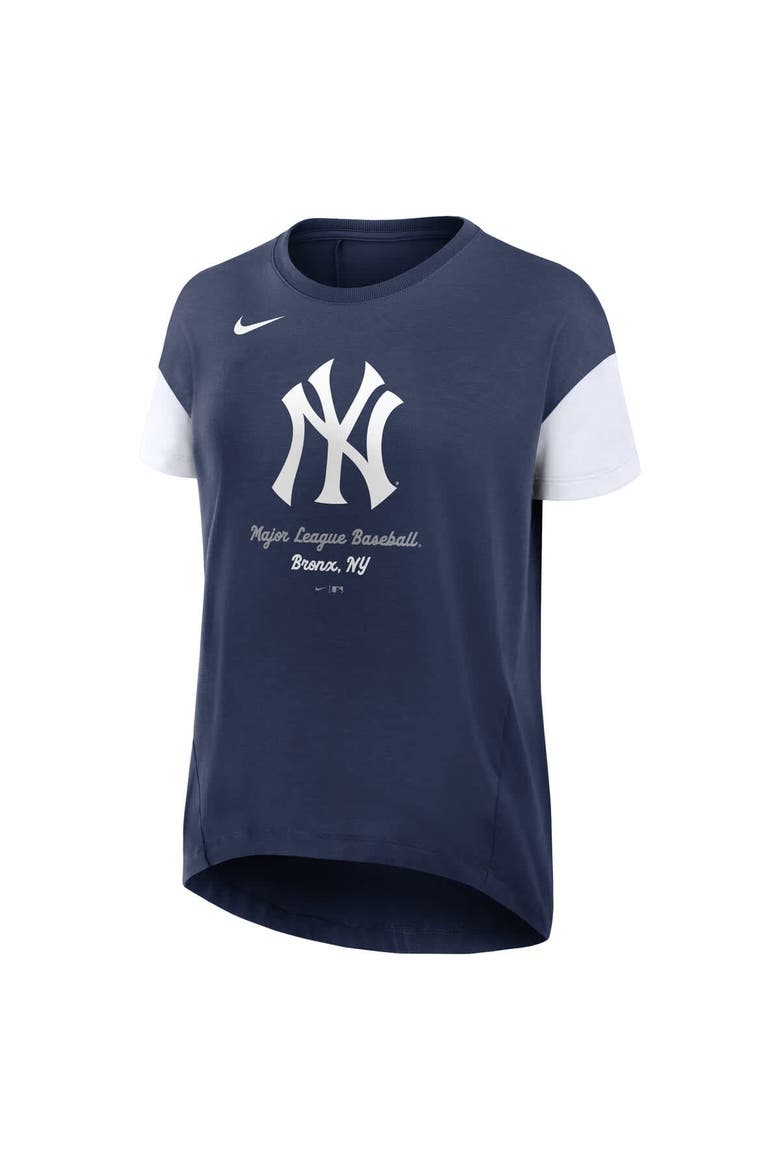 Women's Nike Navy New York Yankees Flowy Fashion T-Shirt, Alternate, color, Navy